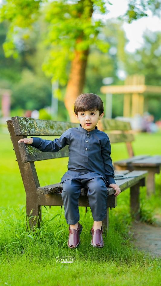 Charcoal grey kurta pajama