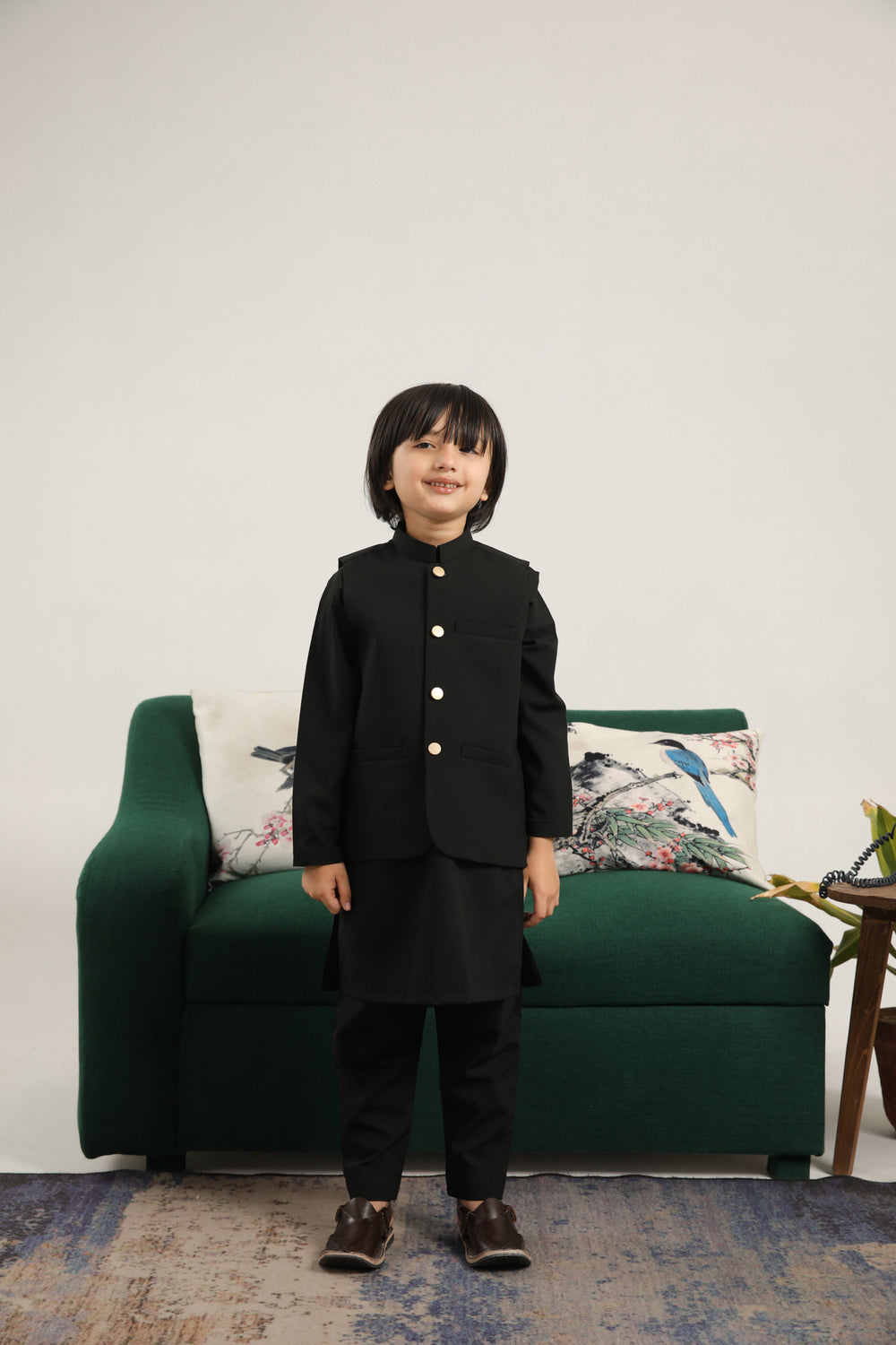 Black Kurta Trouser with Blended Waistcoat