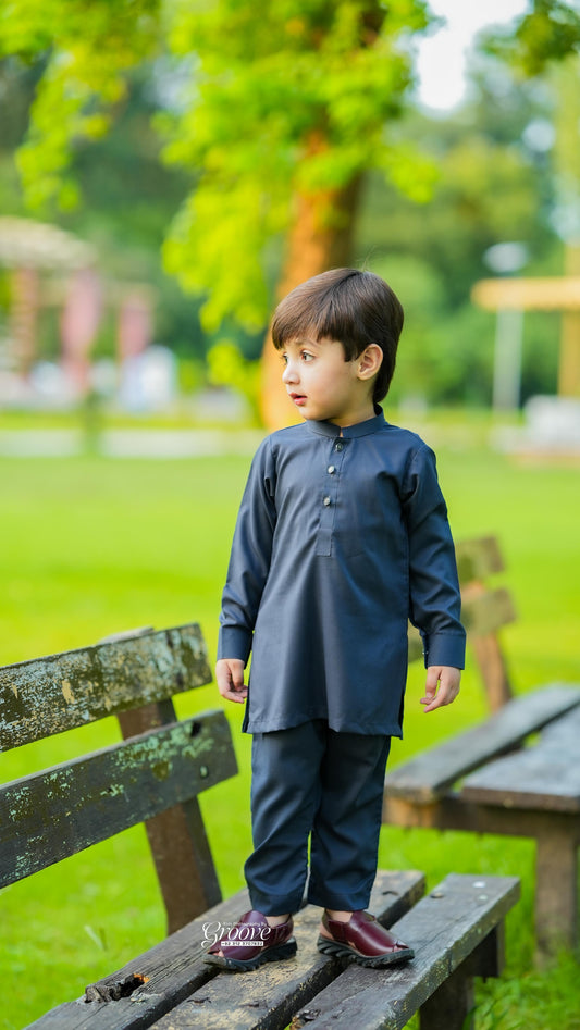 Charcoal grey kurta pajama