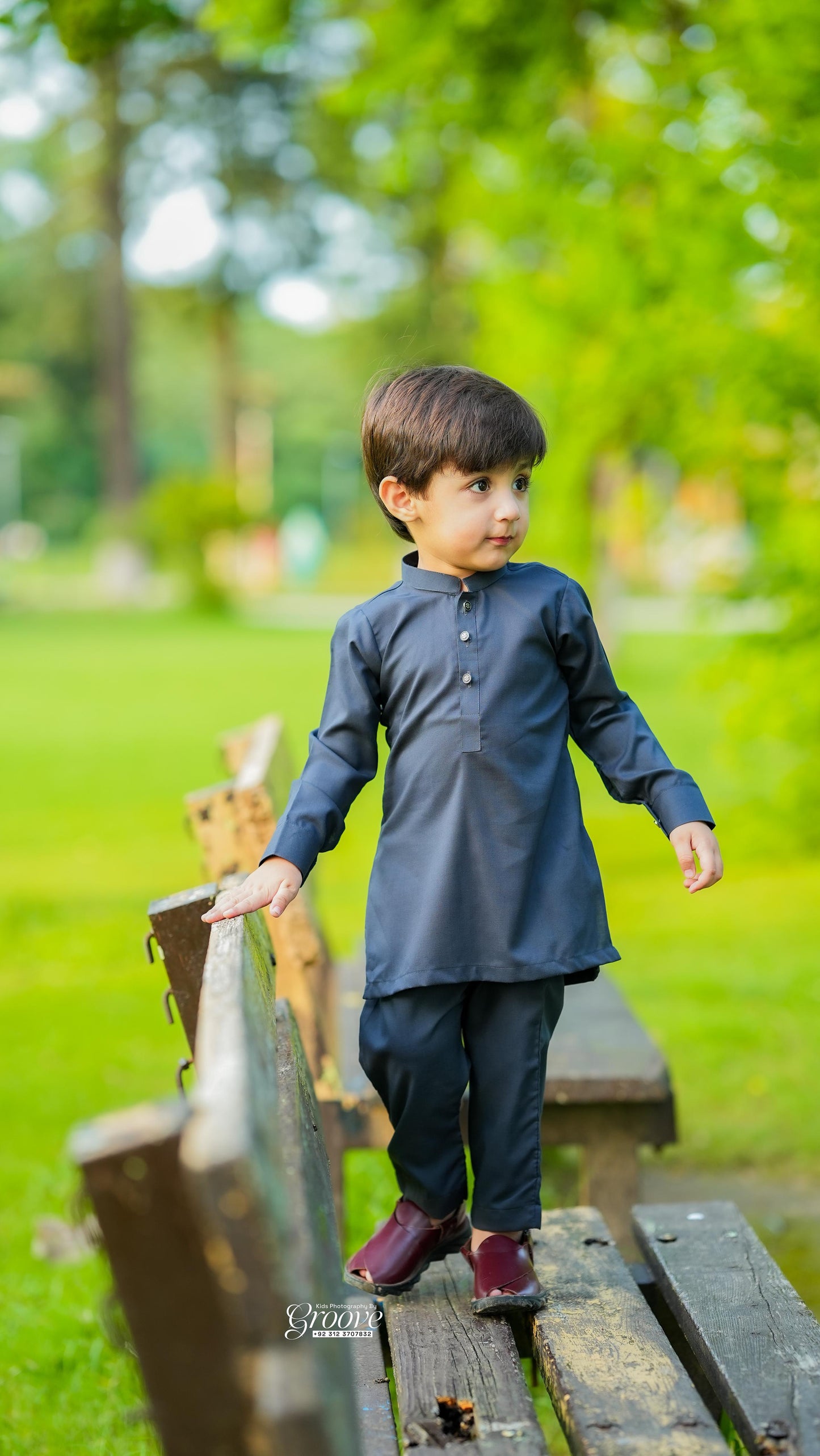 Charcoal grey kurta pajama
