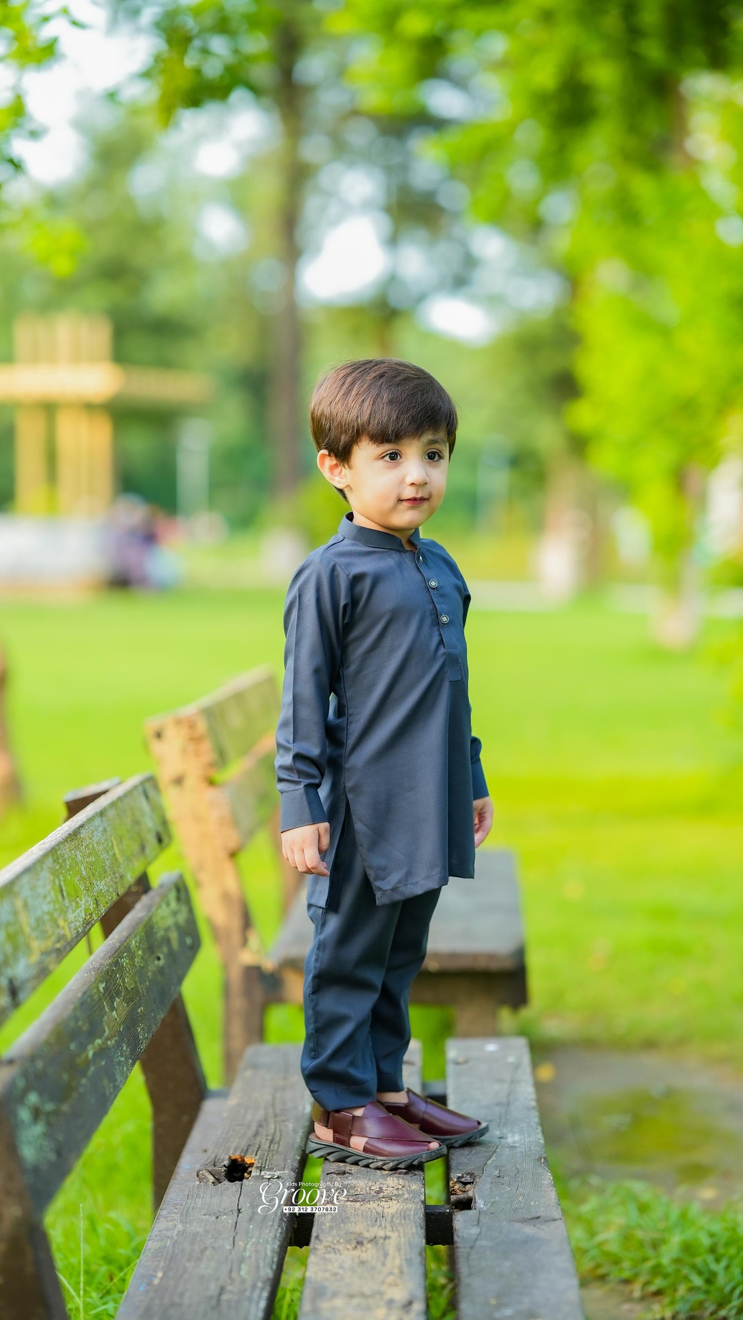 Charcoal grey kurta pajama
