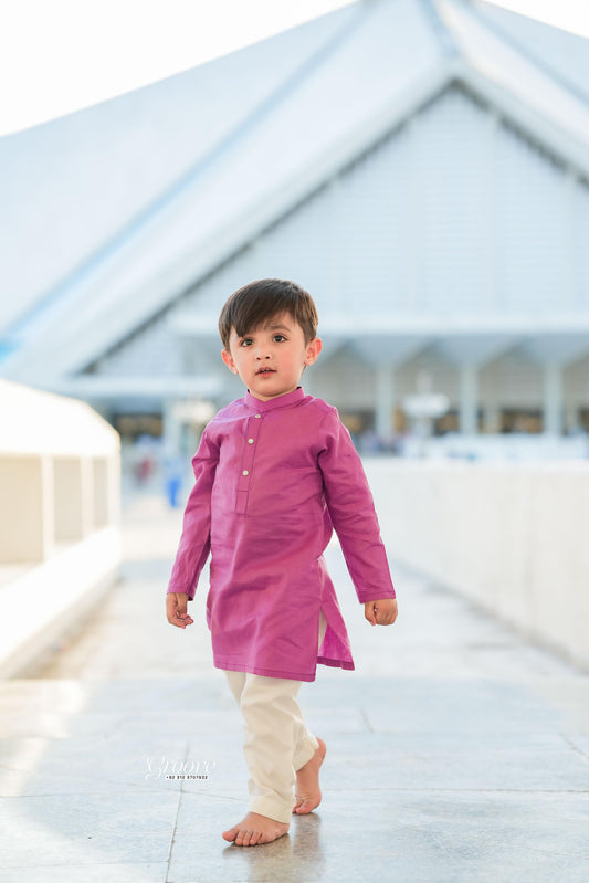 Orchid kurta with white pajama